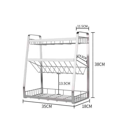 3 layers stainless steel countertop spice rack Independent spice jar storage box customized