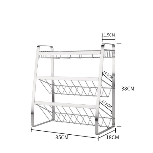 3 layers stainless steel countertop spice rack Independent spice jar storage box customized