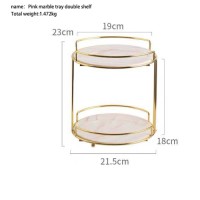 Marble iron double-layer cosmetics storage rack creative countertop storage rack customized