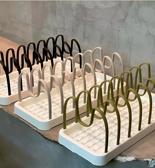 Manufacturers direct home detachable metal +PP dish rack kitchen multi-functional pot cover rack