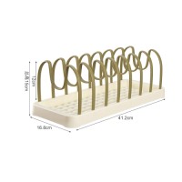 Manufacturers direct home detachable metal +PP dish rack kitchen multi-functional pot cover rack