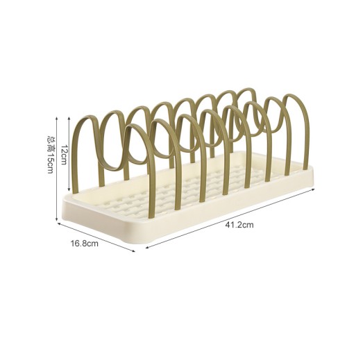 Manufacturers direct home detachable metal +PP dish rack kitchen multi-functional pot cover rack