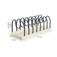 Manufacturers direct home detachable metal +PP dish rack kitchen multi-functional pot cover rack