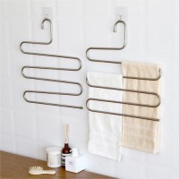 Manufacturers wholesale non-slip seamless stainless steel multi-functional S-type multi-layer storage pants rack