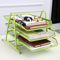 Office supplies Documents letters Mail 3-layer mesh storage tray rack customization