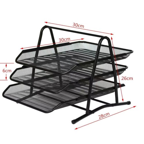 Office supplies Documents letters Mail 3-layer mesh storage tray rack customization