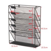 6-layer wall-mounted file mailbox manager Hanging metal mesh file rack customization