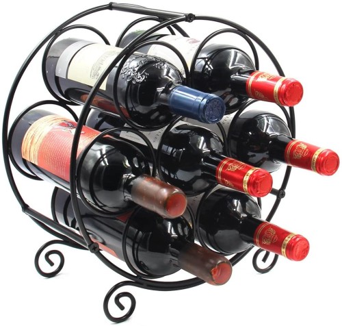 Creative European home red wine iron art round rack decoration customization -XHD