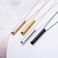 Meditation and mindfulness conditioning breathing stainless steel authentic electroplated stereo necklace whistle custo