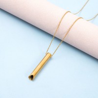 Meditation and mindfulness conditioning breathing stainless steel authentic electroplated stereo necklace whistle custo