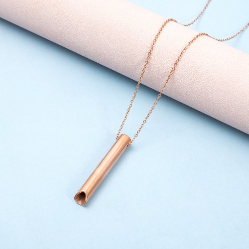 Meditation and mindfulness conditioning breathing stainless steel authentic electroplated stereo necklace whistle custo