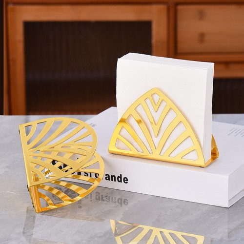 Gold metal triangle vertical napkin holder Napkin storage box Kitchen picnic paper towel dispenser custom