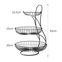 Multi-layer creative fashion living room fruit basket 3-layer metal snack basket