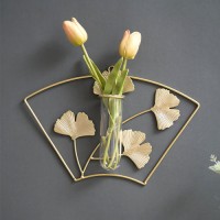 Wall decoration plant support Wall hanging plant metal Metal glass test tube vase custom