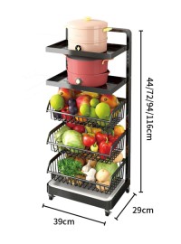 Kitchen living room multi-layer trolley metal fruit and vegetable shelf customization