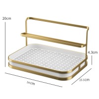 Factory direct sales 2 layer cup kitchen counter table storage rack tableware fruit storage rack