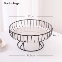 Iron fruit tray hollow design marble bottom practical baking paint process fruit basket custom