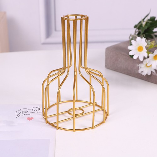 Metal frame decoration clear glass test tube vases small vase custom